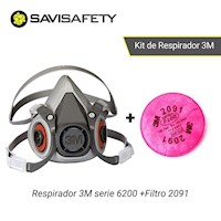Kit Respirador 3M 6000 + Filtro 3M 2091